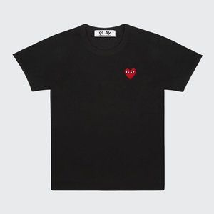 Comme des Garcons Men's Black Cotton Jersey Heart T-Shirt